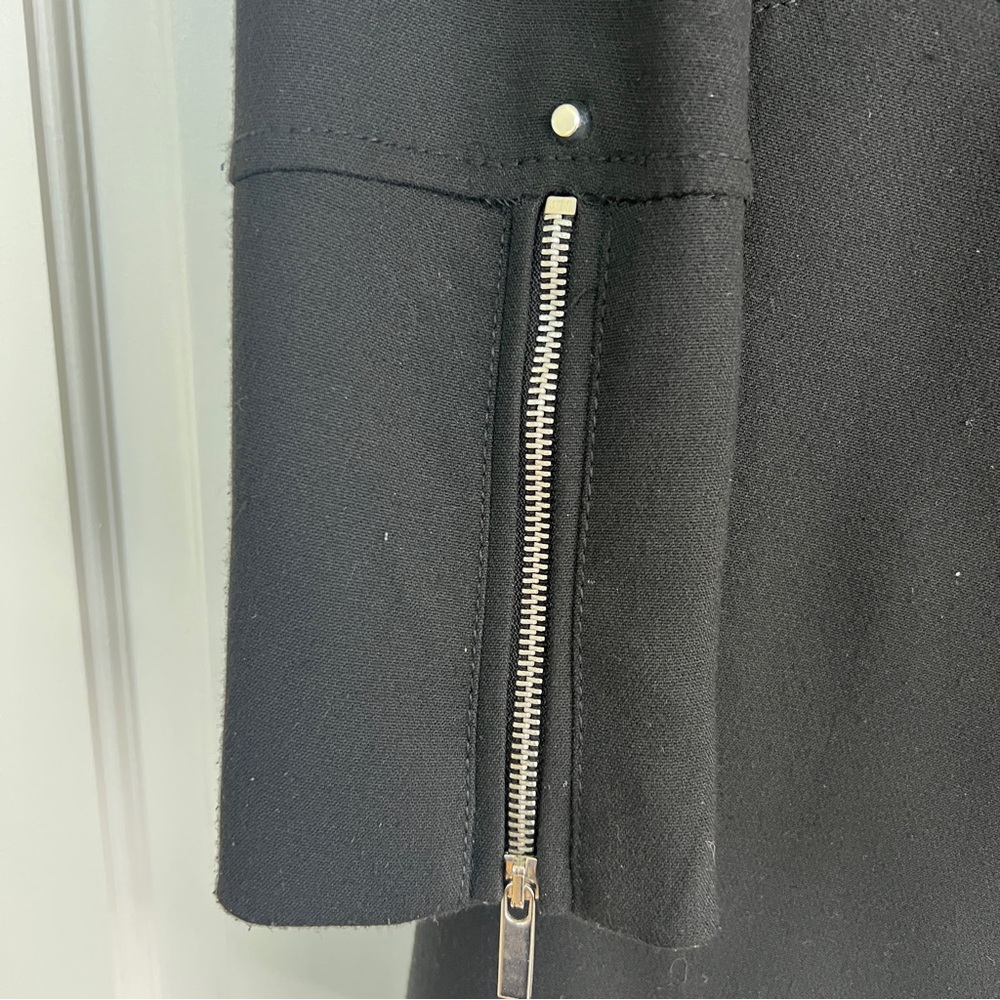 Zara Black Trench Coat with Silver Accents - Picture 5 of 7